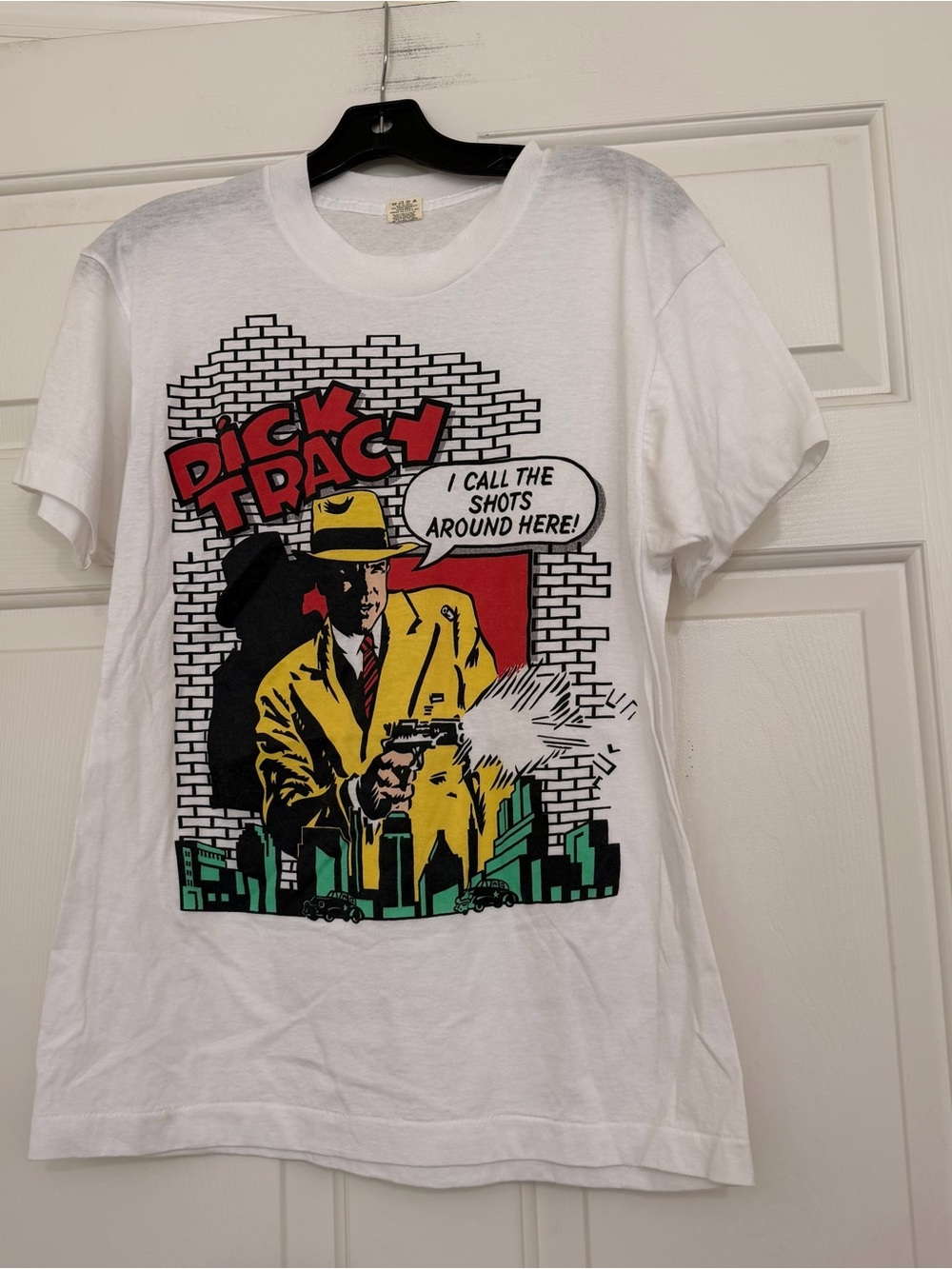 Vintage 1990 Dick Tracy I Call The Shots Single Stitch Tee T-Shirt Size L Large